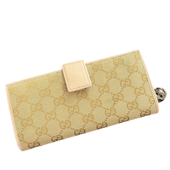 Authentic Gucci GG canvas continental long wallet beige pink - Picture 11 of 12